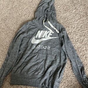 Nike Gray Hoodie with White Logo